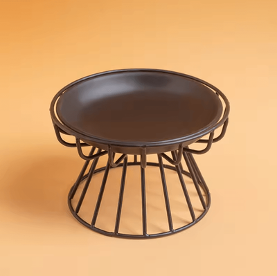 Inspire Curations ElevaDish Raised Ceramic Cat Bowl Set black