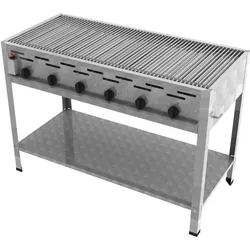 ChattenGlut, Gasgrill, Gasbräter 6-flammig mit Einzelne Edelstahlstäbe als Rost (27 kW)