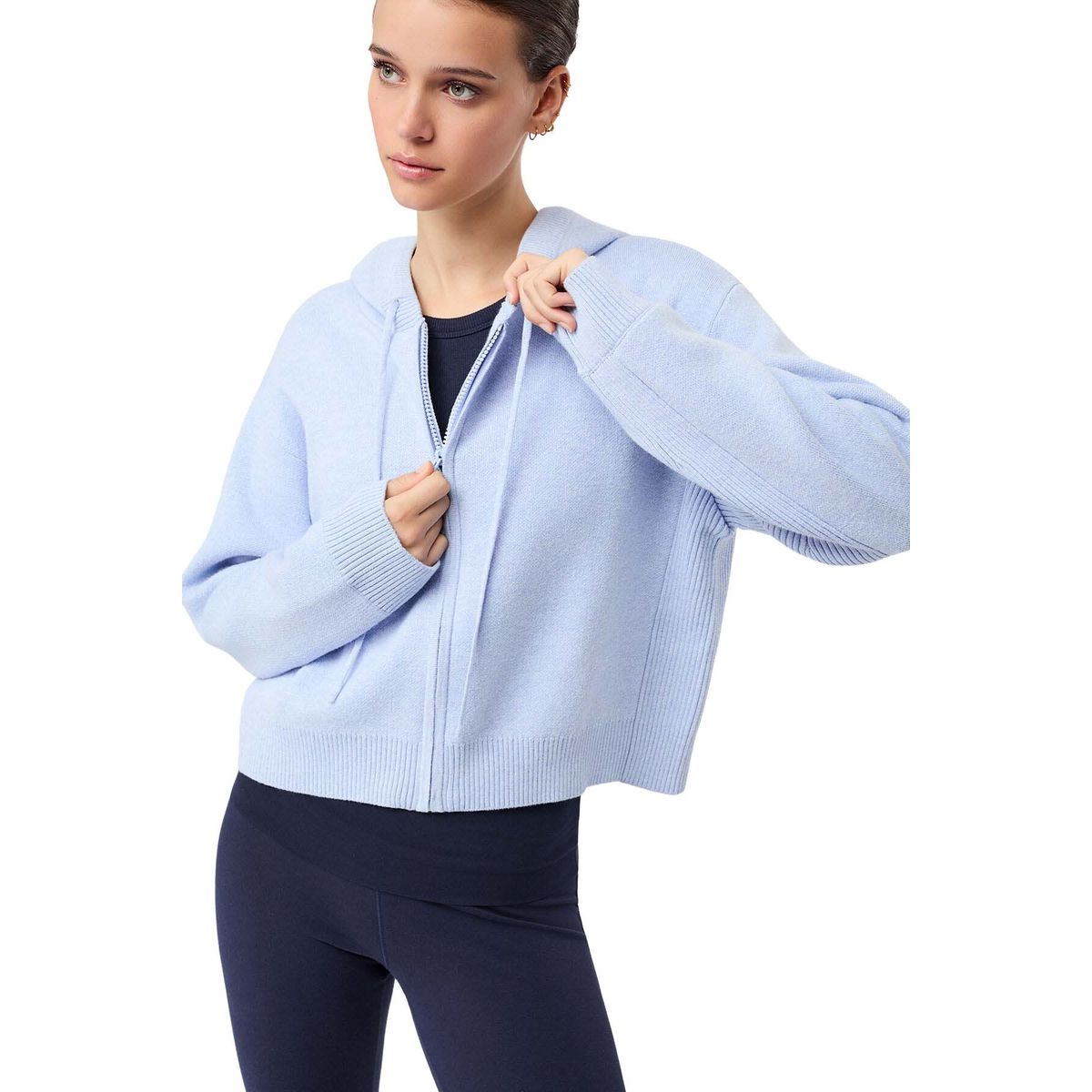 Mandala Knitted Hoodie Jacket halycon blue M JA23KN05-Knitted-Hoodie-Jacket-halycon-blue-M