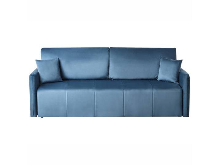 Beliani Schlafsofa 3-Sitzer Samtstoff Blau Egge, 220x88x93 cm, Babymöbel & Kindermöbel, Kinderzimmer & Jugendzimmer, Schlafsofas