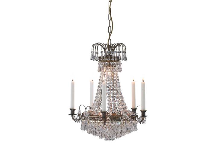 Lustre métal 5xE14 laiton antique
