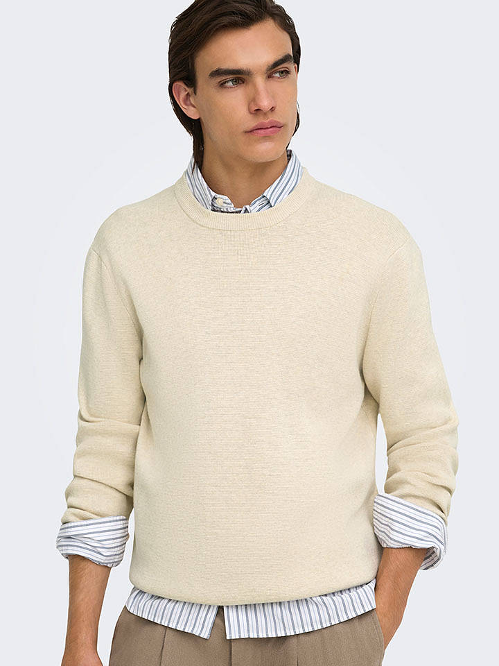 ONLY & SONS Pullover "Sting" in Creme - L
