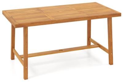 Costway Acacia Wood Dining Table for 6 People Heavy-Duty Indoor Outdoor