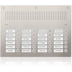 Ritto RGE1814225 Acero pur Edelstahl-Türstation Audio, 24 WE, Edelstahl