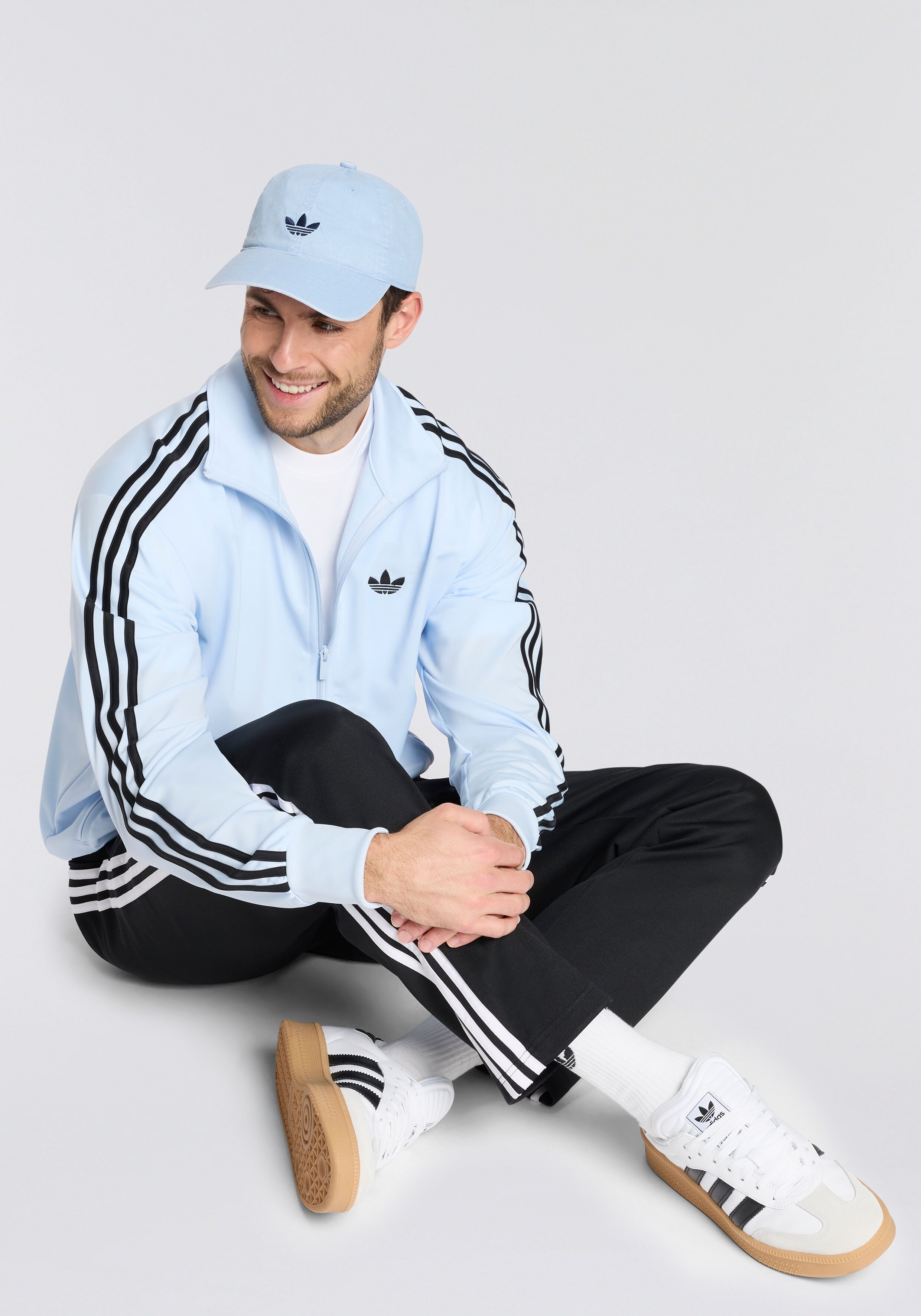 Baseball Cap ADIDAS ORIGINALS "IN WASHED-OPTIK", ambient sky, Obermaterial: 100% Baumwolle, Caps Baseball Cap ambient sky Einheitsgröße
