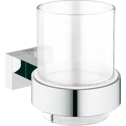 Becher Essentials Cube (Ausführung: Essentials Cube Glas Grohe chrom)