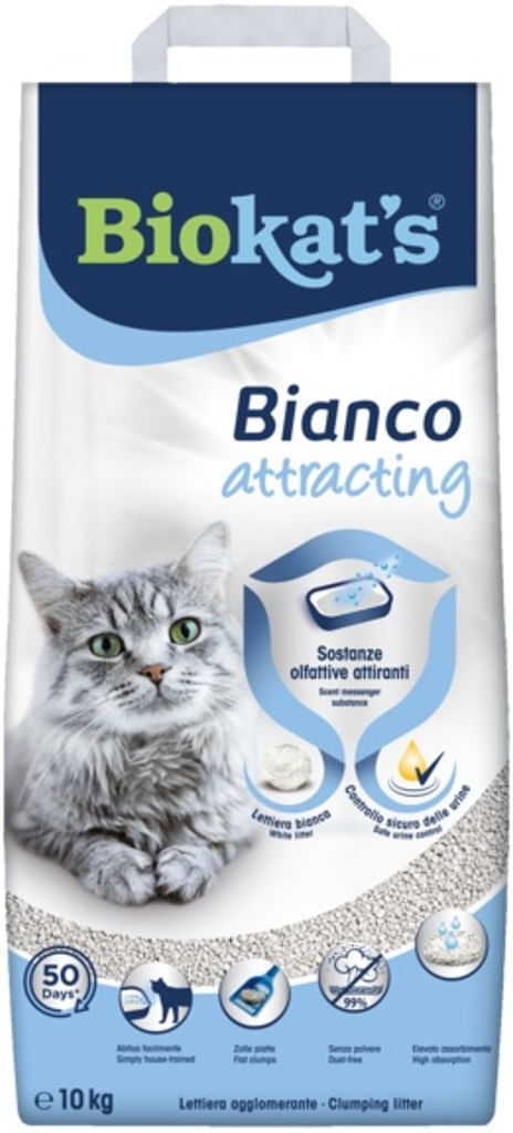 Biokats Lettiera Agglomerante Bianco Attracting 10KG