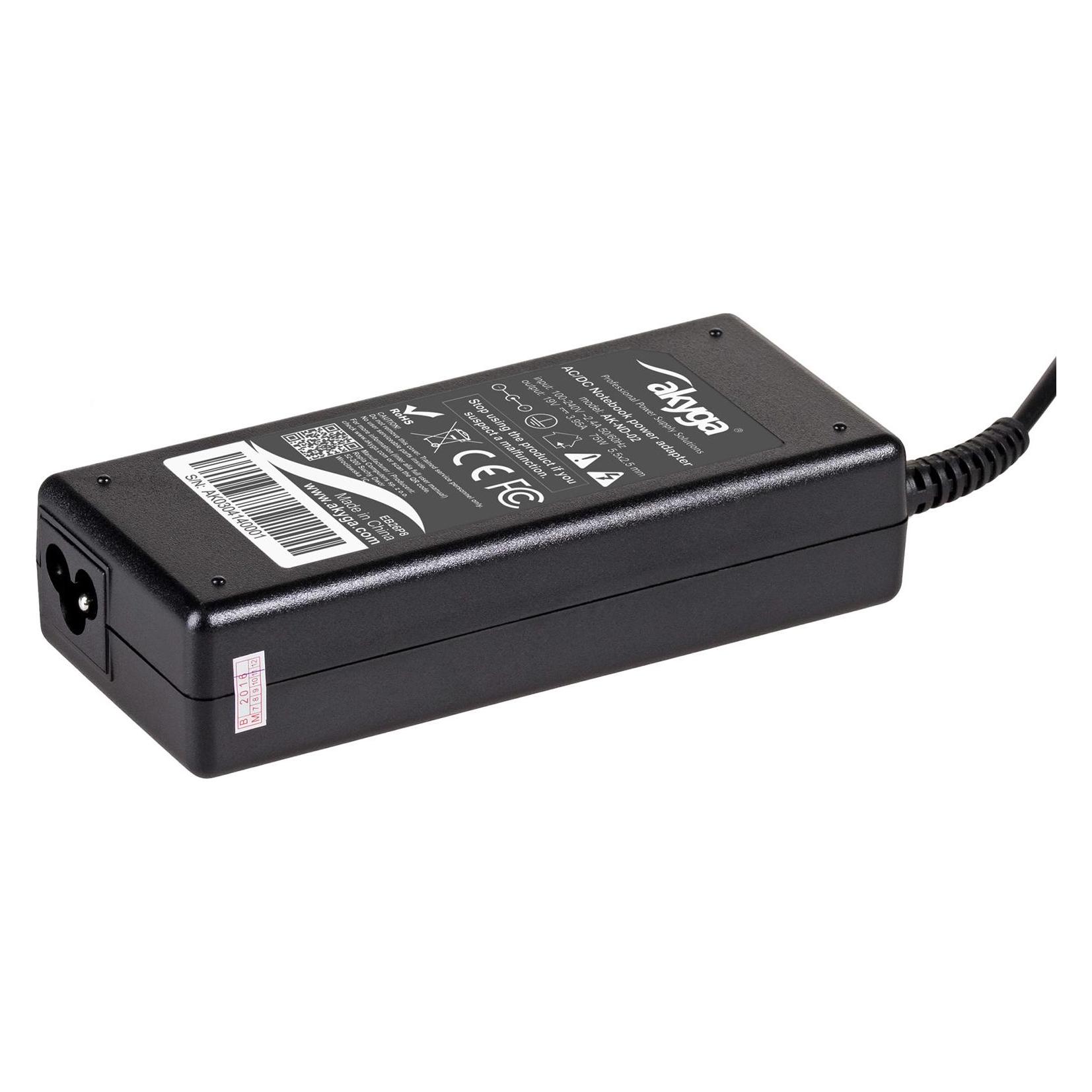 Akyga power supply for laptops Toshiba AK-ND-02 (75 W) (AK-ND-02)