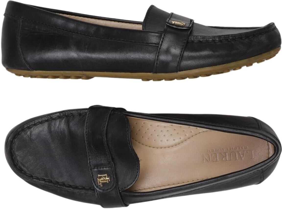 Lauren Ralph Lauren Damen Halbschuh, Schwarz, Gr. EU 37, Leder - Second Hand