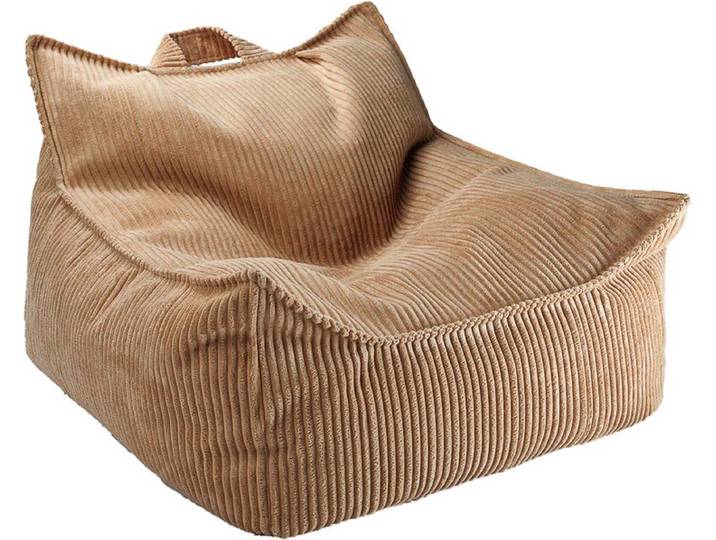 Wigiwama Beanbag Chair - Toffee - ribstof zitzak - zitzak voor kinderen - kinderkamer decoratie