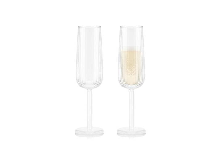 Champagnerglas BODUM Douro 2er Set 0,3 l , transparent, B:6cm H:22,5cm, Glas, Silikon, Trinkgefässe, Champagnerglas