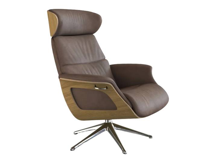 Sessel Fashion Clement, Flexlux, nature hazelnut brown, Leder