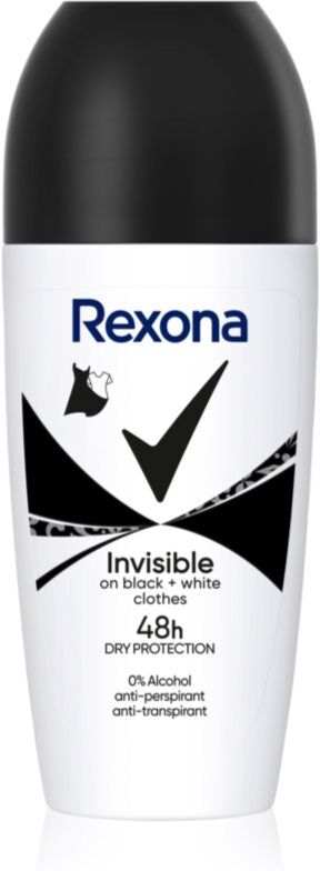 Rexona Invisible Black and White Roll-On Antiperspirant Roll-On to treat white and yellow stains 50 ml