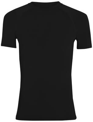 Augusta Sportswear 2601 Athletic Youth Hyperform Compression Short Sleeve Top in Black size Large   Polyester Blend