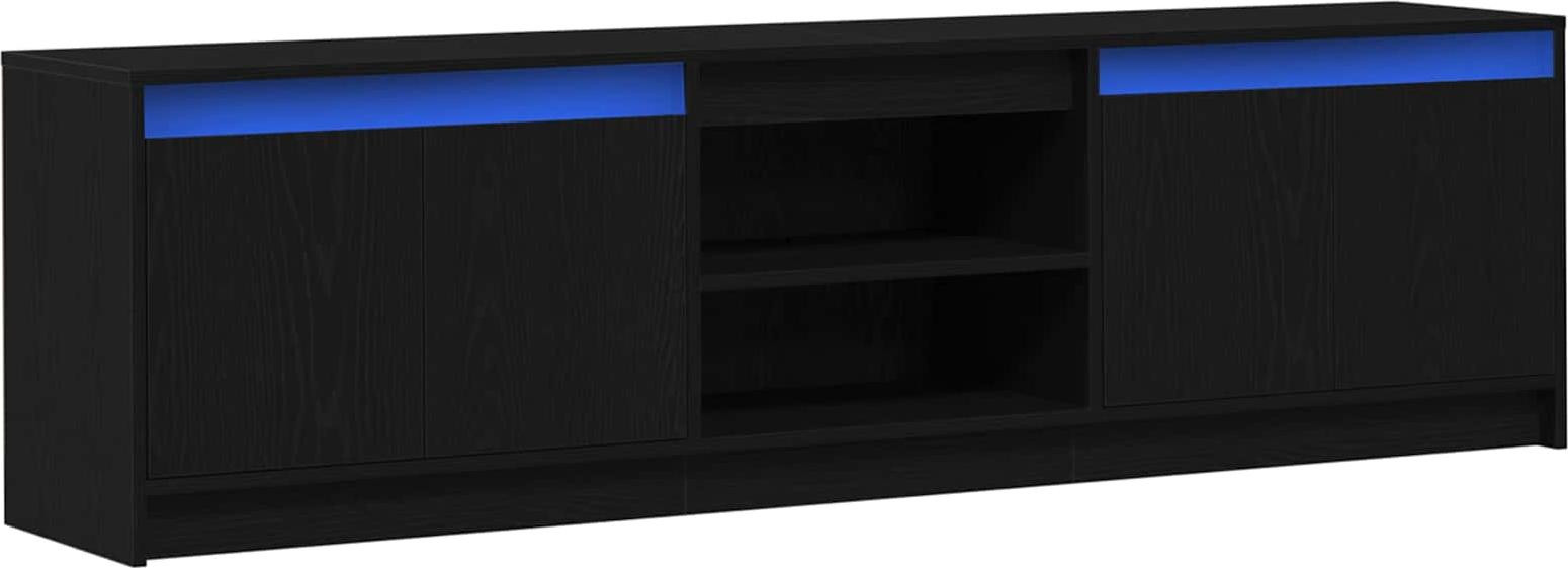 vidaXL Set van 2 Moderne TV-meubels, Zwart, Houtvezel