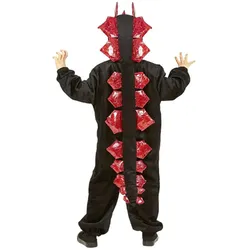 Widmann Kinderkostüm Schwarzer Drache aus Plüsch, 116 cm, 4 - 5 Jahre