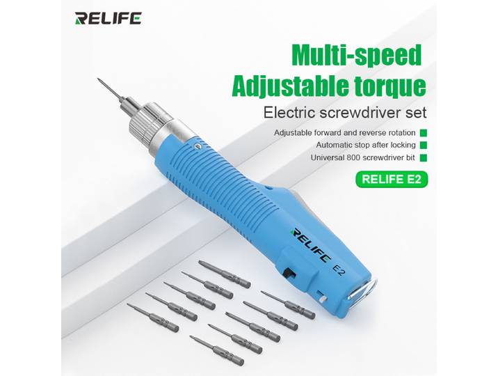 RELIFE – jeu de tournevis électriques à couple E2, couple réglable à plusieurs vitesses, outils de réparation à Rotation avant et arrière réglables