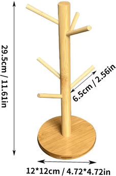 Inspire Curations Bamboo Mug Tree Coffee Cup Holder yk6