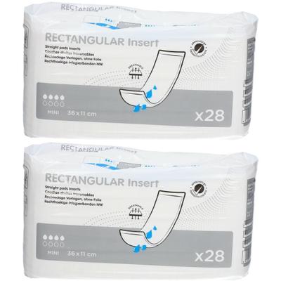 Rectangular Insert mini 11x36 cm without strip 2x 2x28 St Beutel