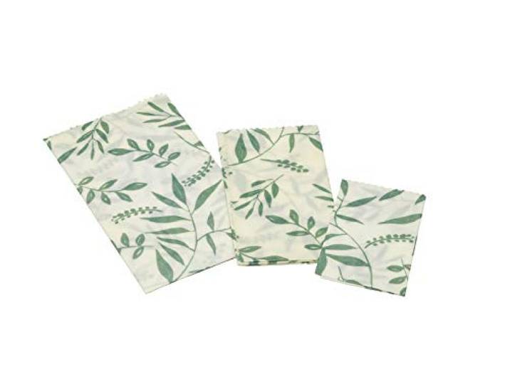 KC Blue Natural Elements Vegan Food Wrap, Herbruikbare Vellen van Vegan Bijenwas, Verschillende Afmetingen - Set van 3