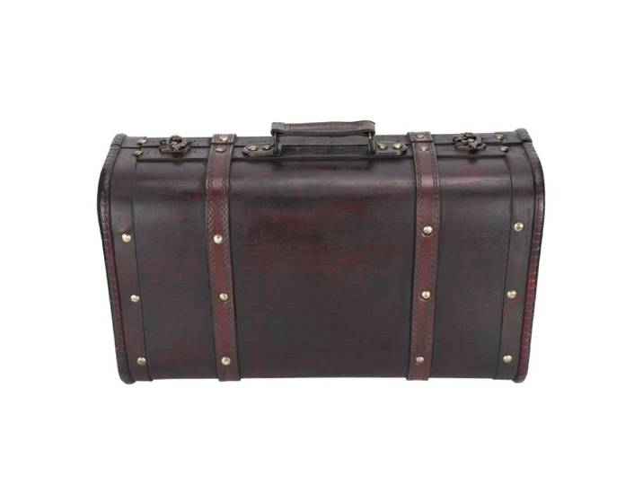 Valise Vintage en Bois Coffre de Rangement Rétro pour Accessoires et Décoration