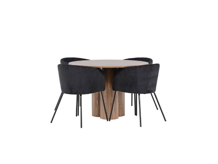 ebuy24 Essgruppe Olivia Essgruppe Tisch Ø110cm und 4 Flöhl Stühle m, (5-tlg)