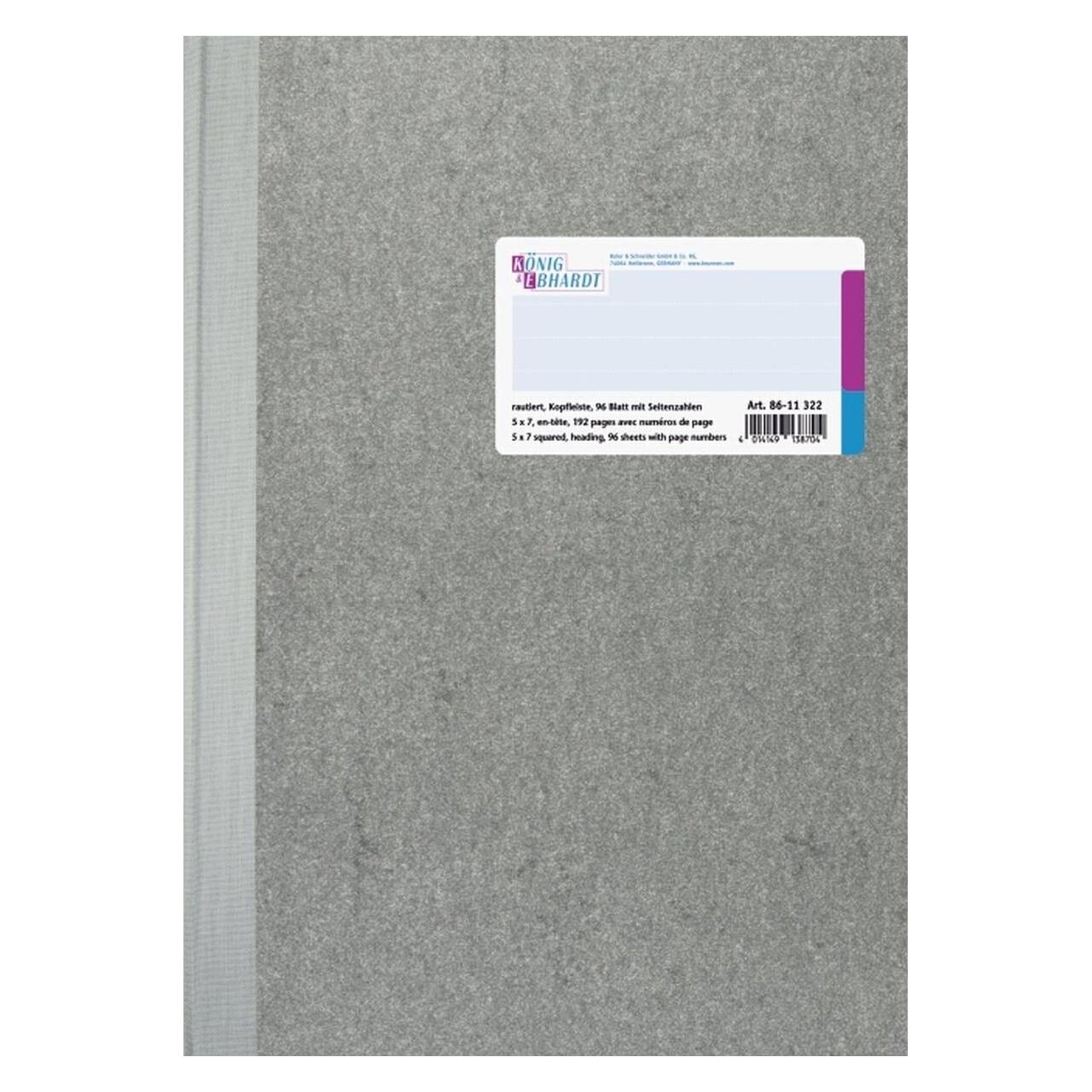 König & Ebhardt Geschäftsbuch A4 mit Kopfleiste rautiert 96 Blatt hellblau (8611322)