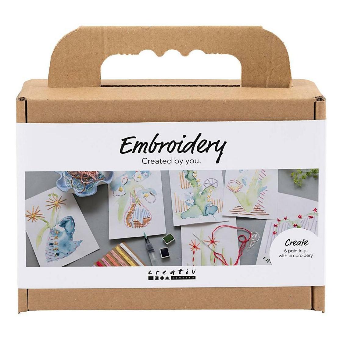 Creativ Company Mini Craft Kit Embroidery - Paintings with embroidery - assorted colours (977860) (977860)