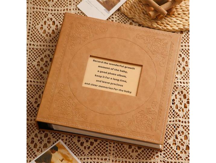 Album Photo Interstitiel avec 1000 Pochettes de 5 Pouces, Étui en Cuir pour Mémoire d'Enfant, Couverture de Famille, Mariage