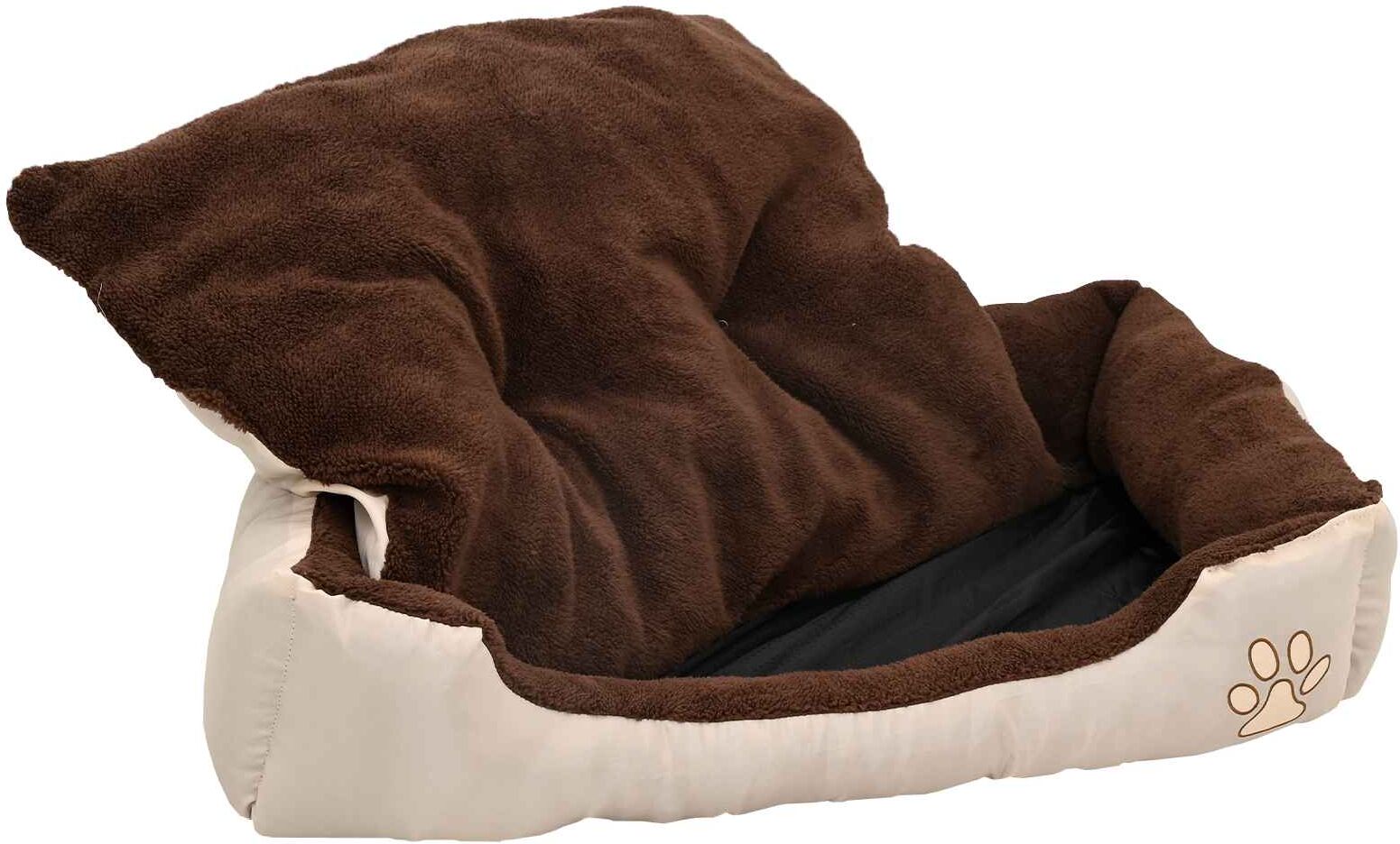 vidaXL Cama para perro con cojín acolchado talla XL Marrón