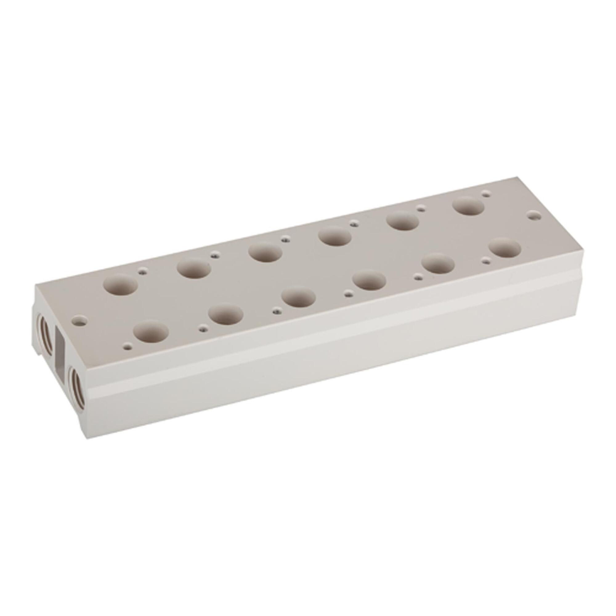 Riegler Mehrfach-Grundplatte für 3/2-Wegeventile, 6 Positionen, M5, G 1/8 (5510.06-18)