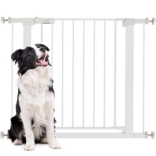 PawHut Deurhek Trappenhek Wit Staal 76-97 cm