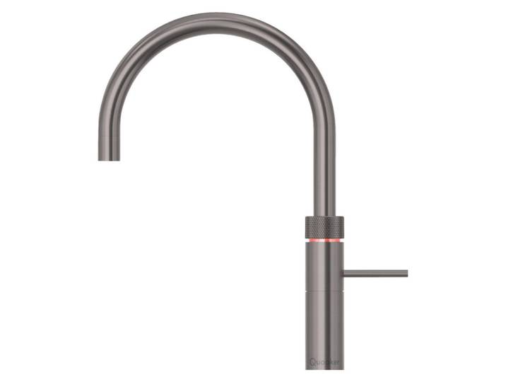 Quooker Küchenarmatur Fusion Round, Graphit, Metall, 4x36.6x25.1 cm, flexible Anschlussschläuche, Trinkwassersystem, Keramikkartusche, schwenkbarer Auslauf, für kochendes Wasser geeignet, Sprudelwasser geeignet, Küchen, Küchenausstattung, Küchenarmaturen