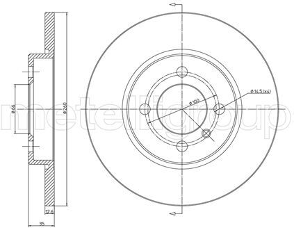 Metelli Bremsscheibe 23-0122 Voll 260mm 13mm Für Bmw