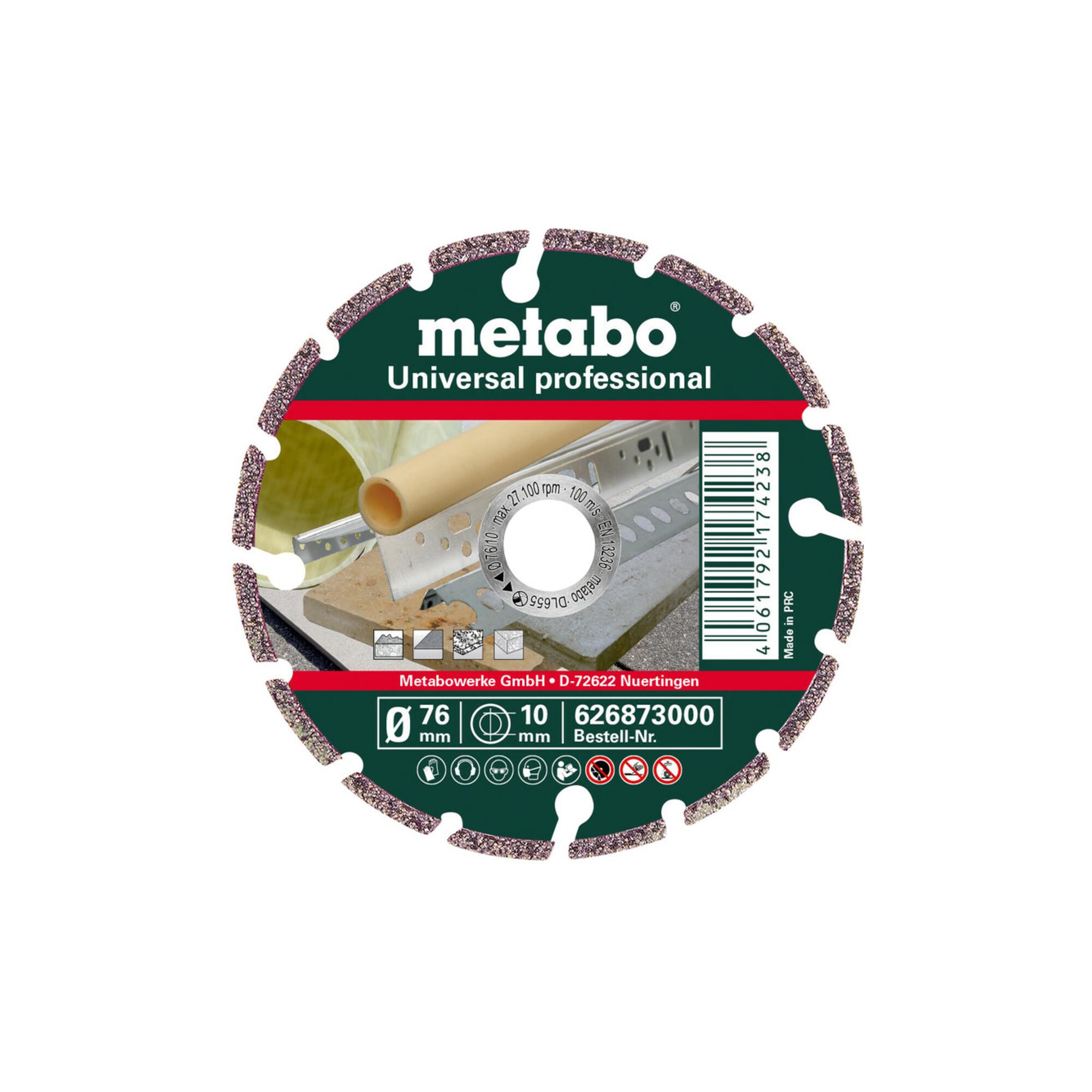 Metabo Diamanttrennscheibe, 76x10,0mm, "UP", Universal "professional" (626873000)