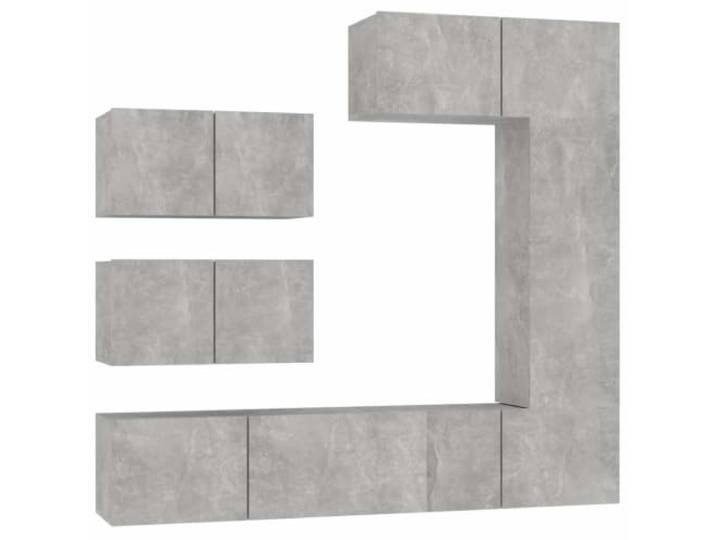 LKJephalotrope 6-tlg. TV-Schrank-Set Wandmontage Betongrau Holzwerkstoff Moderne hängende Lowboard Kombination für Wohnzimmer & Schlafzimmer mit viel Stauraum für Mediengeräte & Zeitschriften.