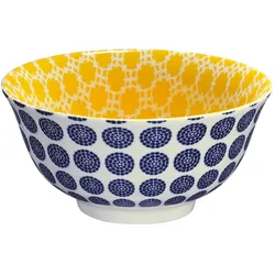 6x Cilio Bowl Amici Punkte Porzellan 500 ml, Schüssel + Schale, Mehrfarbig