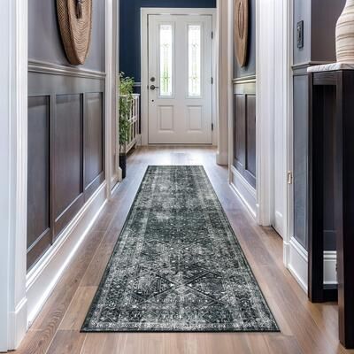World Rug Gallery Transitional Bohemian Distressed Washable Non-Slip Area Rug