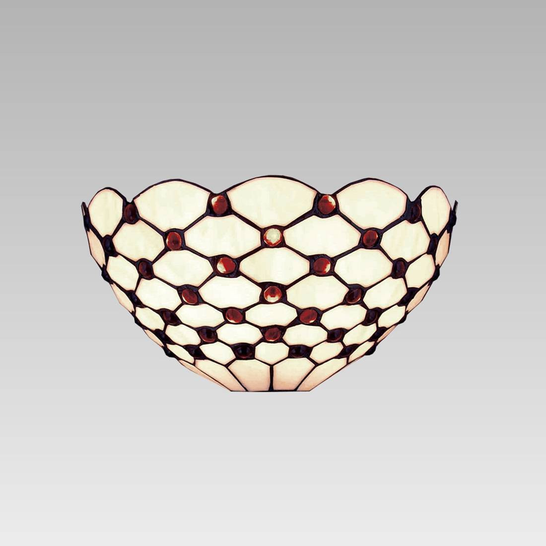 Prezent Wandlamp Tiffany, 1x E14 fitting, 40W, antiekbruin, dimbaar
