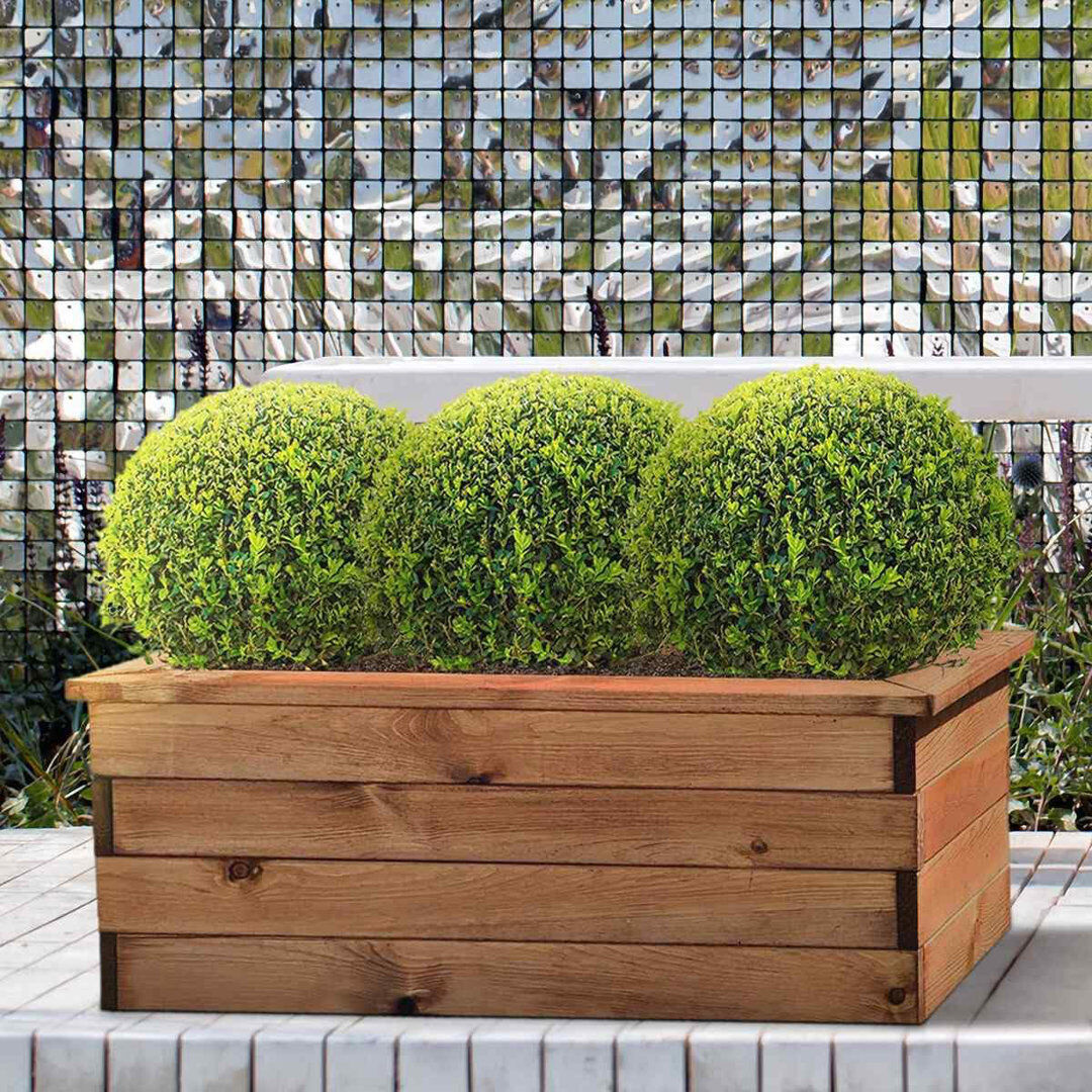 HORTICO Handcrafted Outdoor Planter Box Brown 31.5cm H x 82cm W x 41cm D