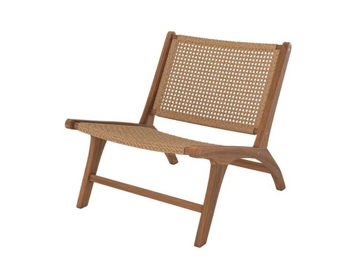 Fauteuil en bois de teck et tissage synthétique