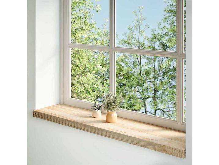 vidaXL Fensterbänke 2 Stk. Unbehandelt 100x25x2 cm Massivholz Eiche