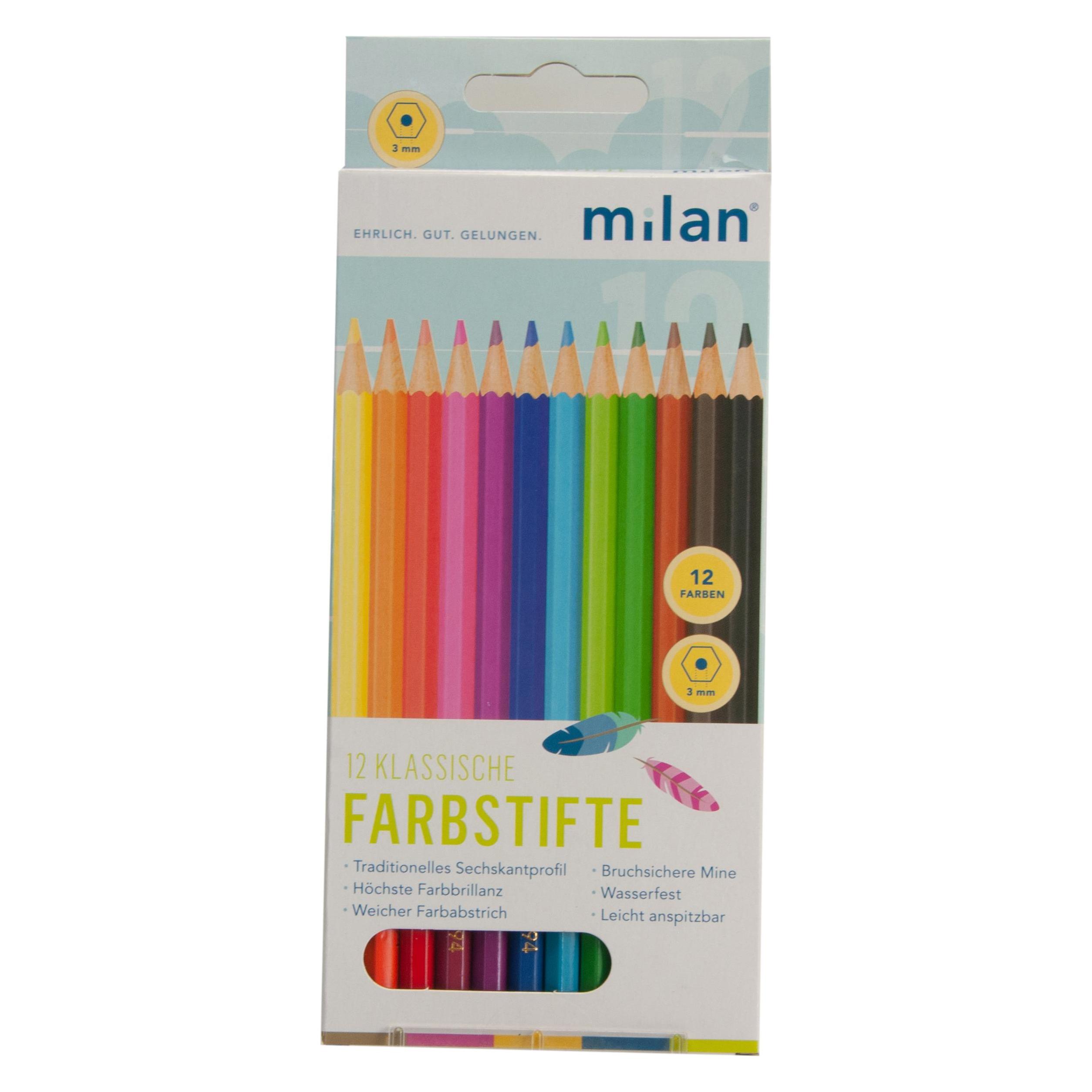 Milan Buntstift hexagonal 12er Etui, 3 mm, sortiert (12x) (23321895)