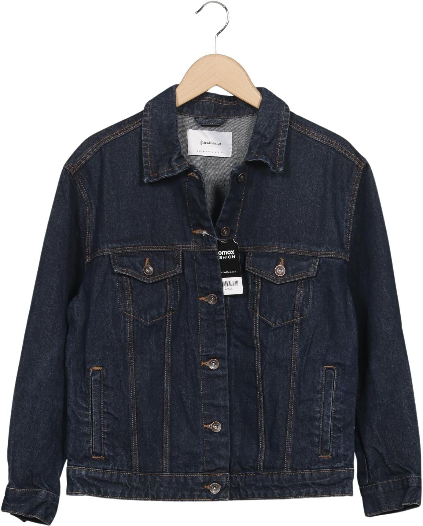 Stradivarius Damen Jacke, Marineblau, Gr. M, Baumwolle - Second Hand