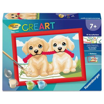 CreArt, Malen nach Zahlen Kinder - Spielende Hunde
