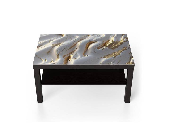 DEQORI Couchtisch 'Goldene Wellen', Glas Beistelltisch Glastisch modern