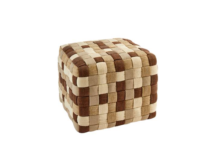 Handgeflochterner In-/ Outdoor Design Sitzpouf „Braided“ Brauntöne 40 x 40 x Höhe 32 cm Pols Potten