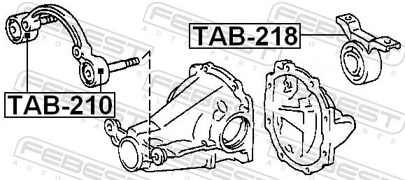 Febest Lagerung, Differential Tab-218 2. Hinterachse Für Toyota