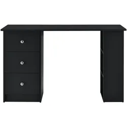 Helloshop26 - Computertisch/Arbeitsplatz mit 3 Schubladen melaminbeschichtetes Holz 120 cm schwarz 03_0004713