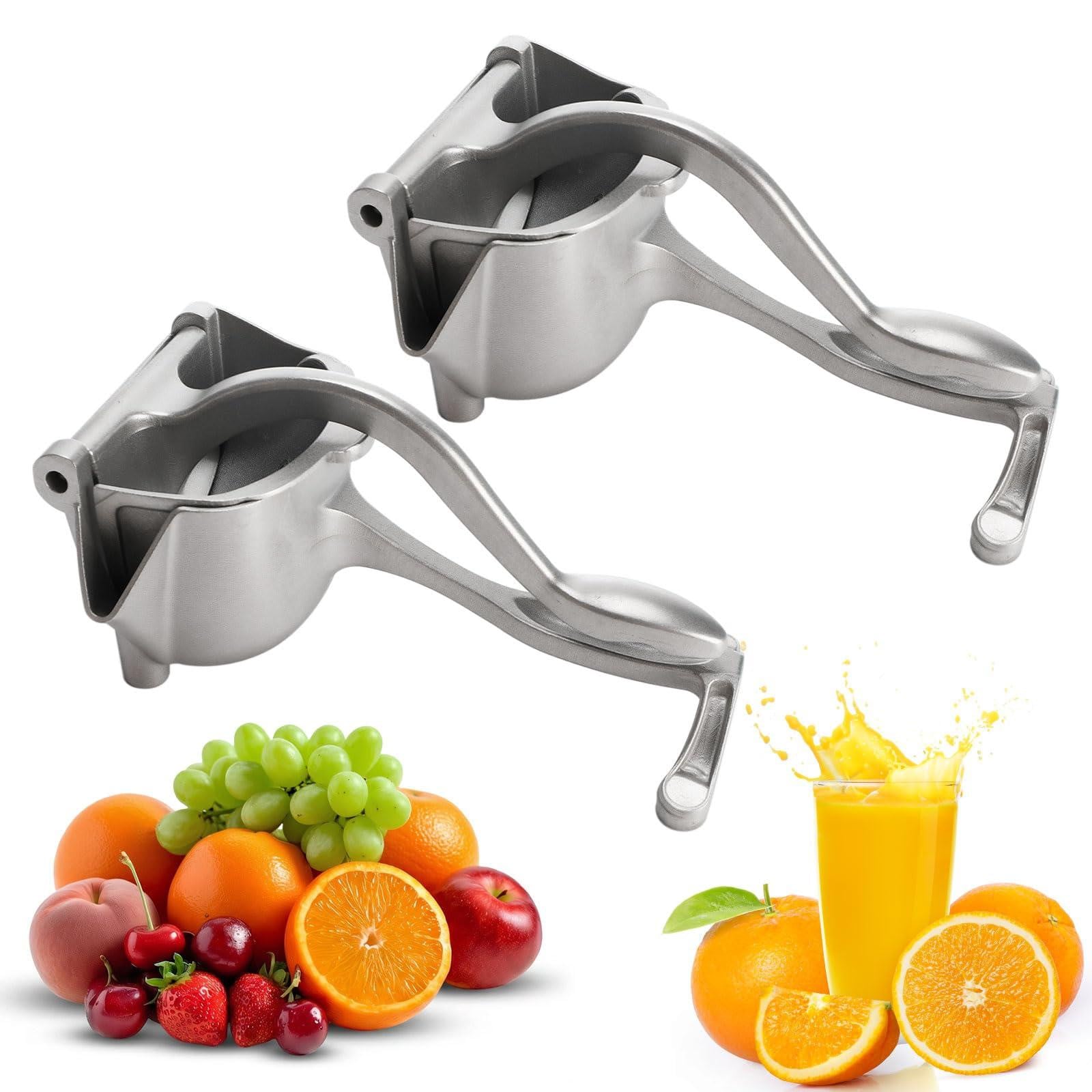 Dripio Handmatige citruspers met ergonomische handgreep, 2 stuks, aluminium